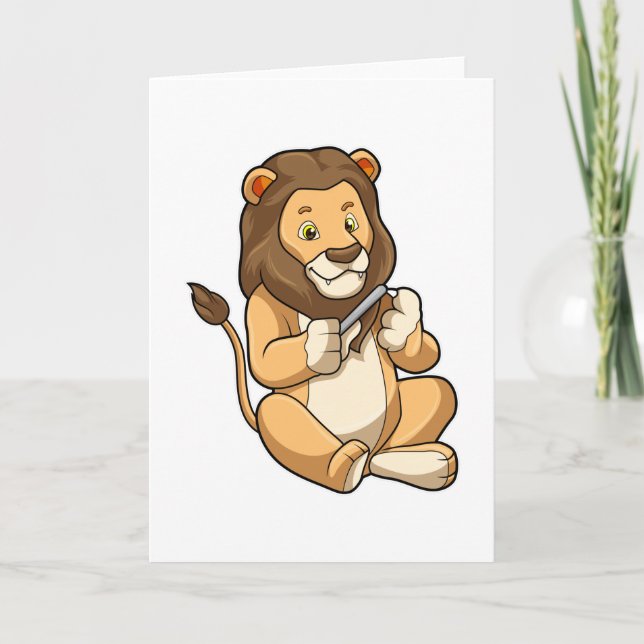 Lion with Nail arrows Card (Front)
