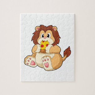 Lion with Piece of Salami Pizza.PNG Jigsaw Puzzle