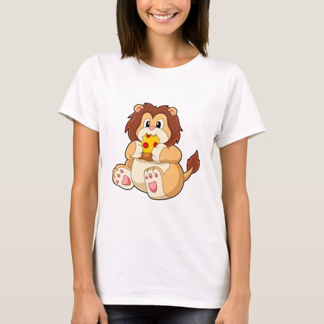 Lion with Piece of Salami Pizza.PNG T-Shirt (Front)