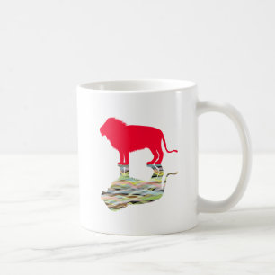Lion with Reflection (Red) Coffee Mug