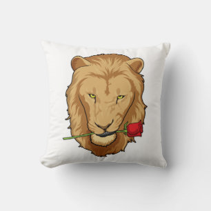 Lion with Rose Cushion