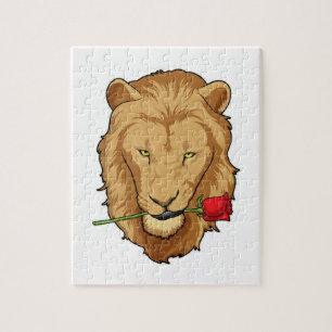 Lion with Rose Jigsaw Puzzle