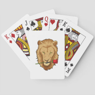 Lion with Rose Playing Cards