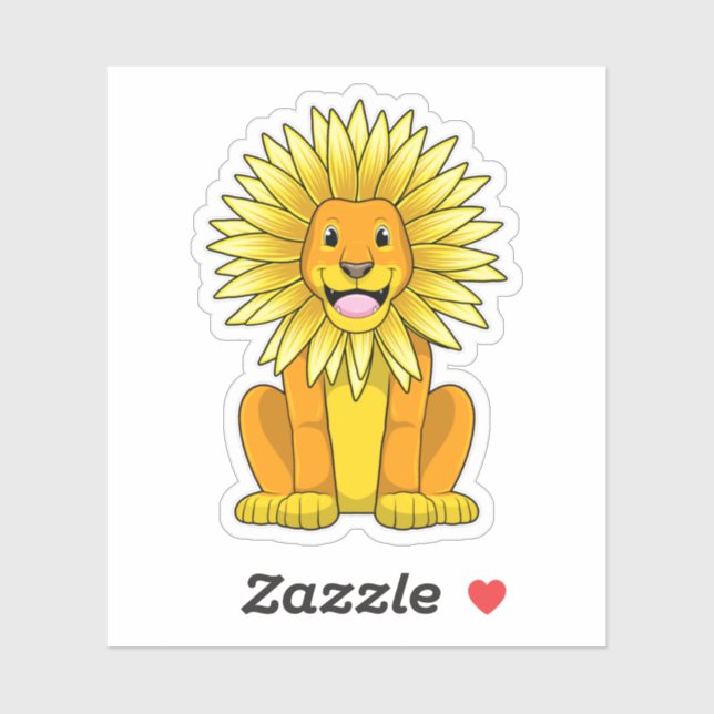 Lion with Sunflower Flower (Sheet)