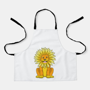 Lion with Sunflower Flower Apron