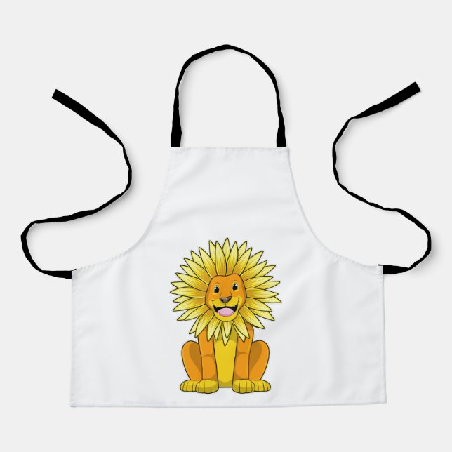 Lion with Sunflower Flower Apron (Front)