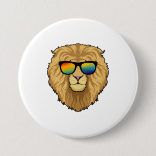 Lion with Sunglasses 7.5 Cm Round Badge