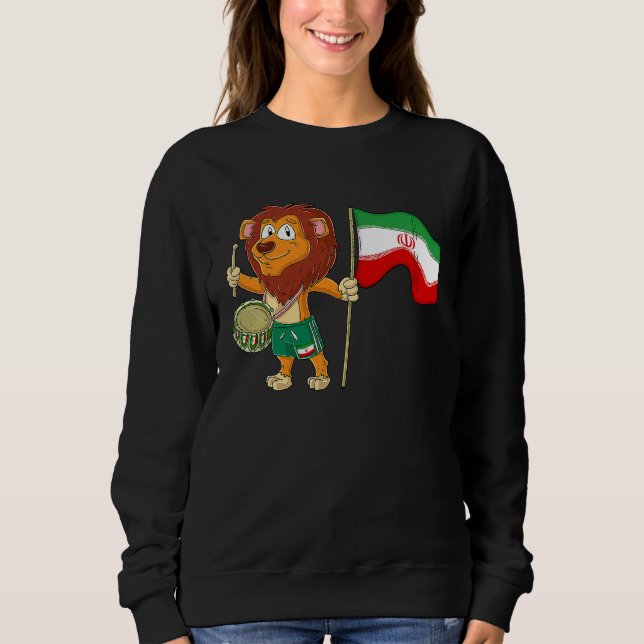 Lion with the Iran flag Sweatshirt (Front)