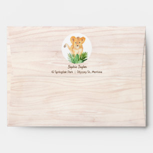 Lion Wood Texture Tropical Rain Forest Birthday Envelope