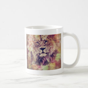 Lion Wooden Spring Grunge Digital Art Coffee Mug