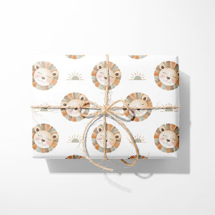Lion Wrapping Paper Cute Neutral Baby Animal
