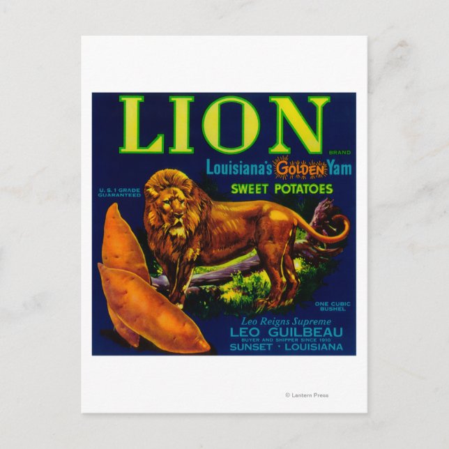 Lion Yam LabelSunset, LA Postcard (Front)