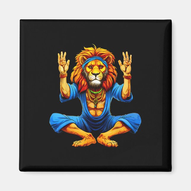 Lion Yoga  Magnet (Front)