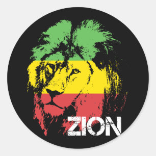 Lion Zion Classic Round Sticker