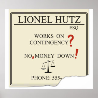 Lionel Hutz  No money down Poster