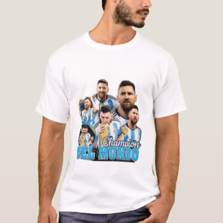 Lionel Messi Champion Del Mundo Argentina World  T-Shirt