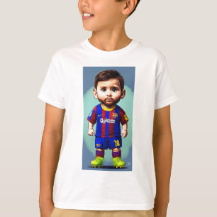 Lionel Messi cute baby cartoon realist big eyes  T-Shirt