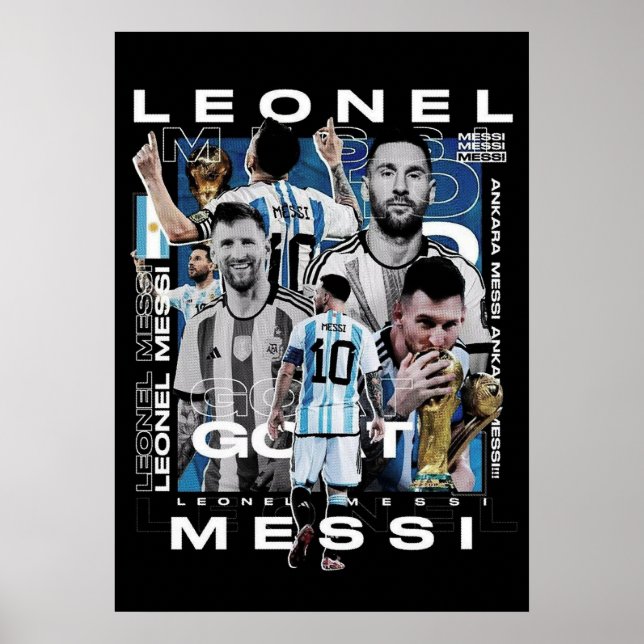 lionel messi, messi fan, messi art, messi jersey,  poster (Front)