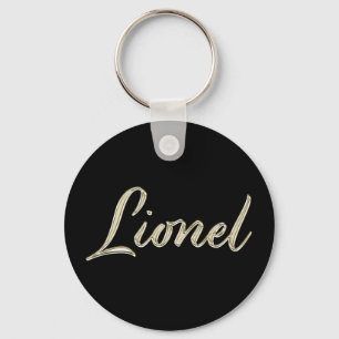 Lionel Name whitegold Button Schlüsselanhänger Key Ring