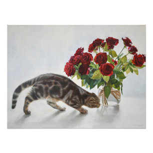 Lionel the Cat and the Roses – Fine Art Photo Print