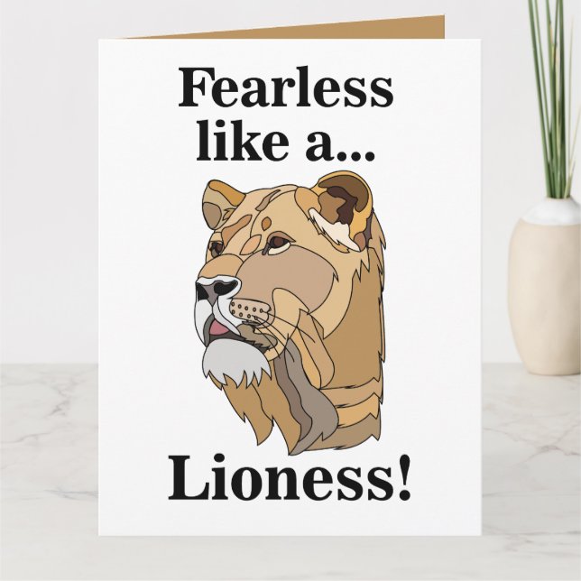 Lioness Animal Fearless  Card (Front)