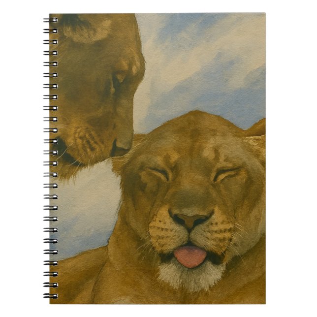 Lioness Companionship in Golden Light Notebook (Front)