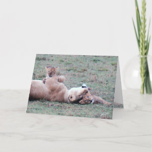 Lioness & Cubs Greeting Card