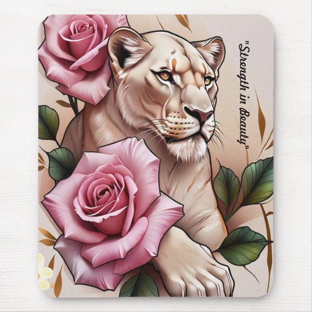 "Lioness' Delicate Grasp" Mouse Pad (Front)