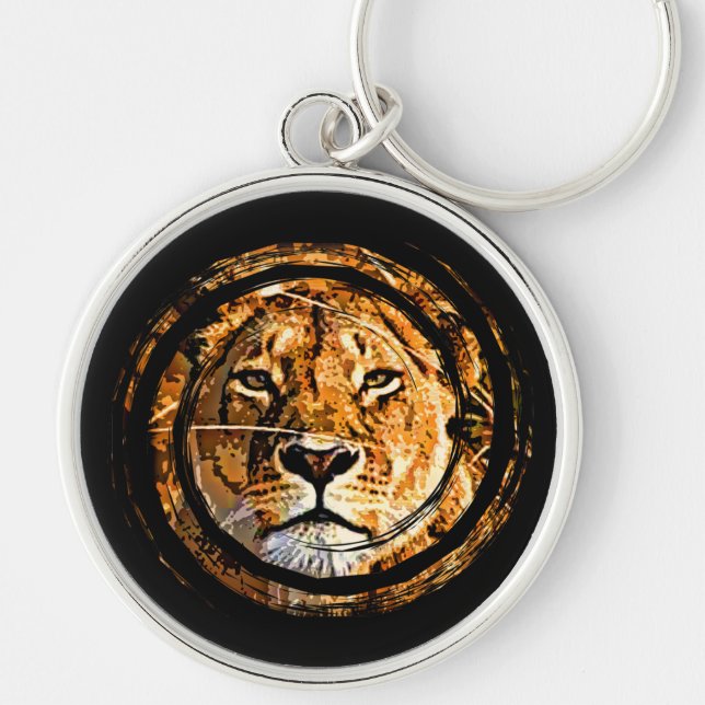 LIONESS FACE KEY RING (Front)