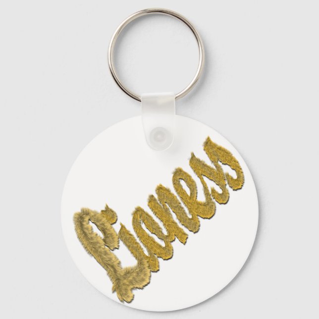 Lioness - Furry Text Key Ring (Front)
