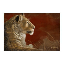 Lioness in the Shade digital painting