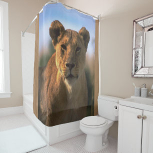 Lioness Lovers Jungle Shower Curtain