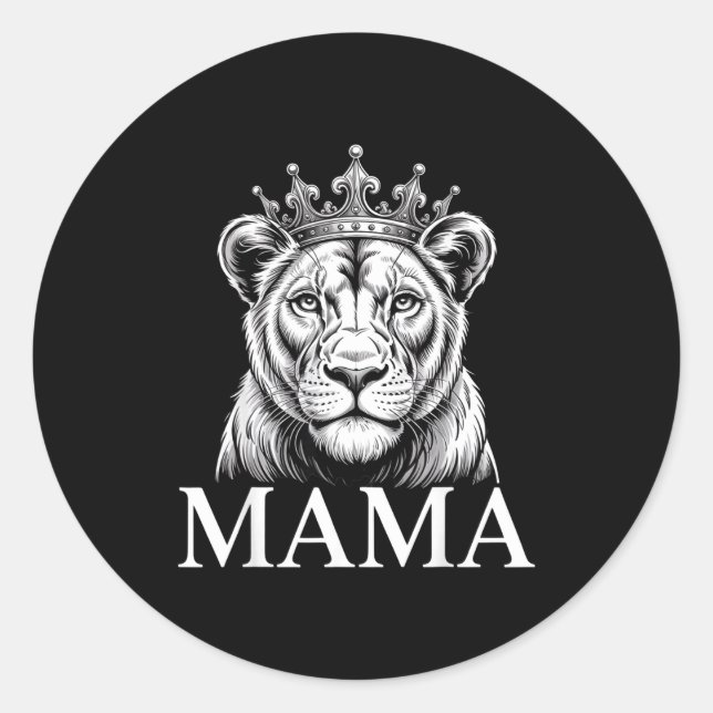 Lioness Mama Lion Animal Lioness Women Lioness  Classic Round Sticker (Front)