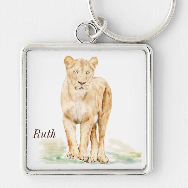Lioness Personalised Key Ring (Front)