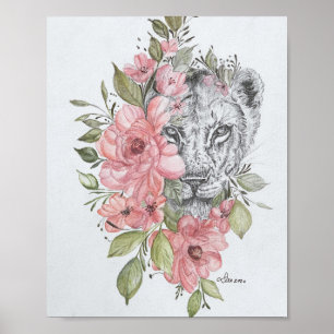 Lioness Premium Canvas Gloss Poster (8x10)