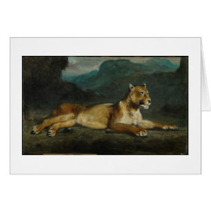 Lioness reclining, c.1855 (oil on panel)