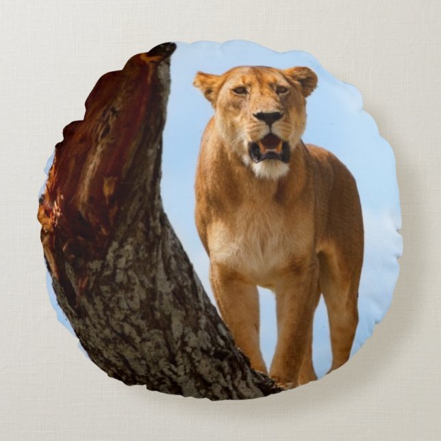 Lioness Round Cushion (Front)