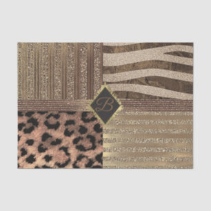 Lioness Safari Jungle Glam Modern Gold Sparkle Tissue Paper