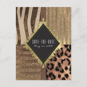 Lioness Safari Jungle Glam Modern Save the Date Announcement Postcard