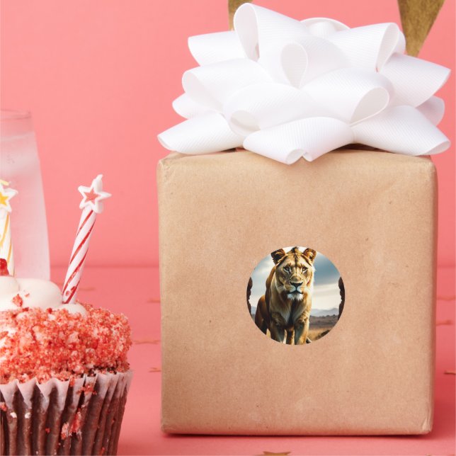 Lioness Stop 2 Classic Round Sticker (Party)