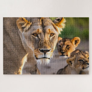 Lioness With Cubs Jigsaw Puzzle