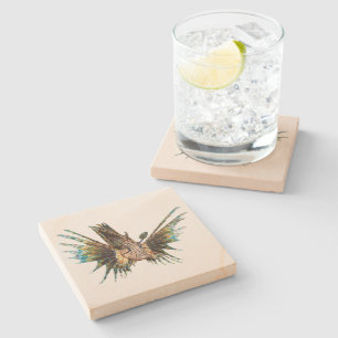 Lionfish - Abstract Design - Cut out of a photo    Stone Coaster