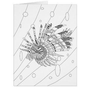 Lionfish Adult Colouring Big Card