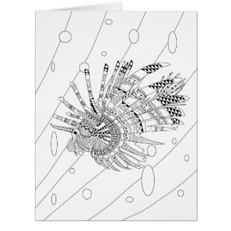 Lionfish Adult Colouring Big Card