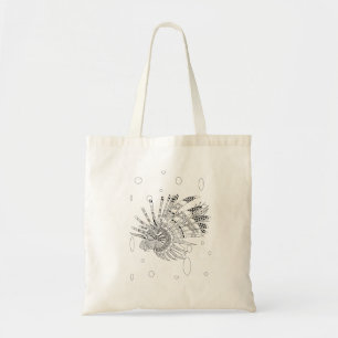 Lionfish Adult Colouring Tote Bag