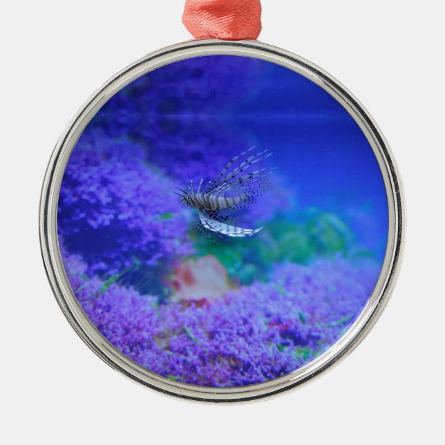 Lionfish Aquarium Fish Purple Pterois Zebrafish Metal Tree Decoration (Front)