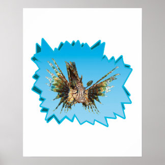 Lionfish on Iceblue * Starburst Cut Out | Poster