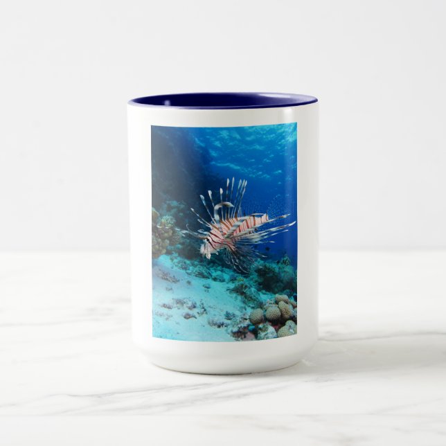 Lionfish or Pterois Miles, Ocean Reef Fish Mug (Center)