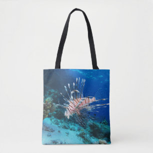Lionfish or Pterois Miles, Ocean Reef Fish Tote Bag