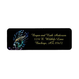 Lionfish swims return address label